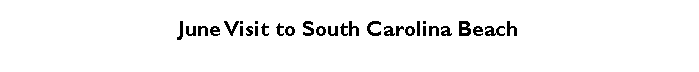 Text Box: June Visit to South Carolina Beach